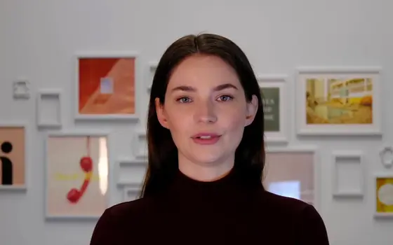 The AI interviewer on video: a realistic face, labeled as an AI on screen.